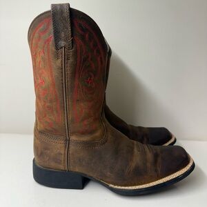 Ariat® Kids' Quickdraw Distressed Brown Western Boots - Child and Youth